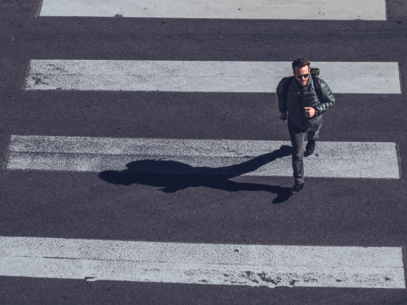 Crosswalk accident. Pedestrian walk crossing - Stock